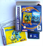 JEU NINTENDO GAME BOY ADVANCE 2 Games In 1 - Monstres Et Cie 6 Le Monde De Némo  En Boîte Avec Livret - Game Boy Advance