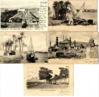 EGYPTE  LOT DE 5 CARTES ANCIENNES  -  LEGER DECOLLAGE - Pyramids