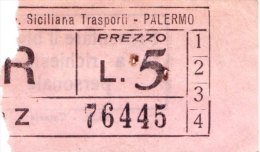 PALERMO  /    S.A.S.T. - BIGLIETTO PER AUTOBUS - Europe