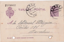 00026 Entero Postal De Gerona A Barcelona 1924 - 1850-1931