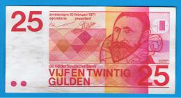 HOLANDA - Netherlands - Pays-Bas =  25  Gulden 1971  P-92 - 1  Florín Holandés (gulden)