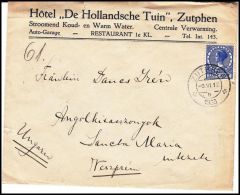 Netherlands 1912, Cover To Hungary - Briefe U. Dokumente