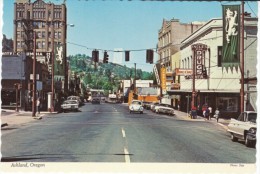 Ashland OR Oregon, Street Scene, Drug Store, Business Signs,  Auto C1960s Vintage Postcard - Otros & Sin Clasificación