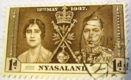 Nyasaland 1937 Coronation King George VI 1d - Used - Nyassaland (1907-1953)
