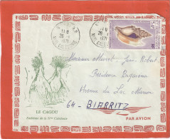 NOUVELLE CALEDONIE YVERT PA115 SEUL SUR LETTRE NOUMEA 26/1/1971 POUR BIARRITZ FRANCE - Lettres & Documents