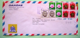 Korea 1981 Cover To England UK - Ceramic Box - Hibiscus Flower - Horse Horseman - Label 175 Anniv. - Korea (...-1945)