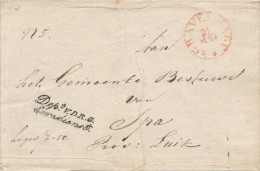 080/21 -- Lettre Précurseur Origine S'GRAVENHAGE Eeredienst V.D.R.G.vers SPA - A SPA , SUPERBES Mentions Payé Facteur - 1815-1830 (Dutch Period)