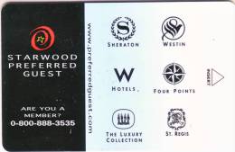 Pas Télecarte Carte V.I.P  STARWOOD PREFERRED GUEST    Qualité Utilisée Et TTB ** - Hotel Key Cards