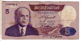 BILLET TUNISIE - P.79 - 5 DINARS - 1983 - BOURGUIBA - BARRAGE HYDROELECTRIQUE - Tunisia