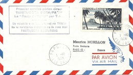 1ER SERVICE AERIEN TAHITI BORA BORA PARIS - Lettres & Documents