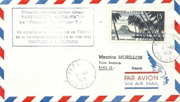 1ER SERVICE AERIEN TAHITI BORA BORA PARIS - Covers & Documents