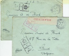 2 Brieven FIELD POST OFFICE D19 7/03/19 +Base Censor+ Examined & Field Post Office O.a.s.29 Jan19 Naar GENT - Not Occupied Zone