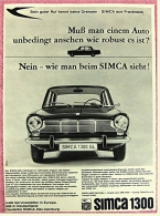 Reklame Werbeanzeige  -  Simca 1300  -  Muß Man Einem Auto Unbedingt Ansehen  -  Von 1965 - Sonstige & Ohne Zuordnung