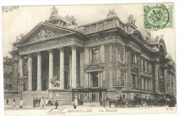 CARTOLINA - BRUXELLES - LA BOURSE - LA BORSA  -  VIAGGIATA  NEL 1905  - BELGIO - Public Transport (surface)