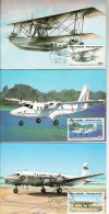 5  CARTES  MAXI  POLYNESIE FRANCAISE  Transport Aviation - Brieven En Documenten