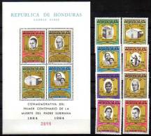Honduras 1965 MISSIONARY TO INDIANS + S/S SC#C369-76a CV.$27.70 MNH RELIGION - Indiens D'Amérique