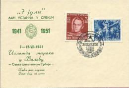 Philatelic Exhibition Valjevo, 7-15.7.1951. -in Honor Of 10 Years Uprising In Serbia, Yugoslavia, Cover - Brieven En Documenten