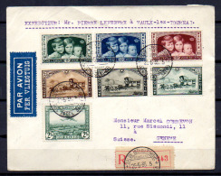 Baudouin, Joséphine-Charlotte, Albert, Malle-Poste, 404 / 409  Recommandé De Vaulx-lez-Tournai Vers Genève - 1934-1935 Léopold III