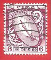 IRLANDA - EIRE - USATO - 1942 - Symbols - Sword Of Light - 6p Irlanda Penny - Michel IE 79b - Usati