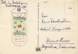 Austria - FDC Postcard Staedtebaukongress 1956 To Buenos Aires - Briefe U. Dokumente