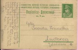 Carte Postale - Zagreb - Ludbreg, 1949., Yugoslavia - Brieven En Documenten