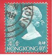 GRAN BRETAGNA COLONIE - HONG KONG - USATO - 1973 - Queen Elizabeth II - 0,40 HK$ - Michel HK 273 - Oblitérés