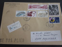 Lettre Recommandé Paris-7 Affranchissement Composé Timbres De 1984 Pour Puyloubier Enveloppe Format Moyen - Tariffe Postali