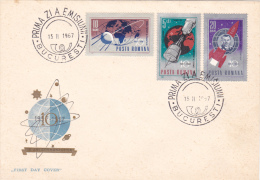 COSMONAUTICS, 3X COVERS  FDC, 1967,ROMANIA - Europe