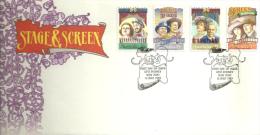 AUSTRALIA FDC STAGE & SCREEN MOVIES THEATRE WOMAN SET OF 4 STAMPS DATED 12-07-1989 CTO SG? READ DESCRIPTION !! - Covers & Documents