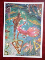 Octans - Apus - Indus - Constellations - Octant - Paradise Bird - Indian Stars - Night Sky - 1990 - Russia USSR - Unused - Astronomia