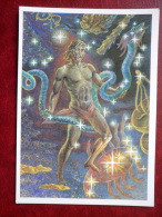 Ophiuchus - Scorpius - Constellations - Serpent-bearer - Scorpion - Night Sky - 1990 - Russia USSR - Unused - Astronomia