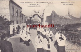 FINISTERE PLOUDALMEZEAU CONGRES EUCHARISTIQUE 28/29 MARS 1910 PROCESSION DU T-S-S. LE CLERGE ET LA CLIQU Editeur Villard - Ploudalmézeau