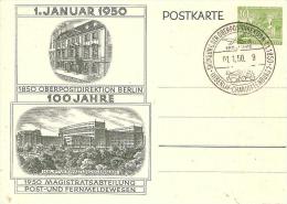 Bln105c/ 100 Jahre OPD Berlin Mit Sonderstempel, 1.1.1950 - Postcards - Used