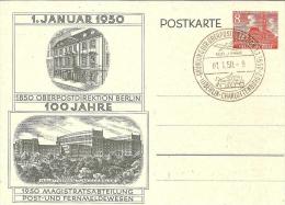 Bln105b/ 100 Jahre OPD Berlin,  1.1. 1950, Mit Sonderstempel - Postcards - Used