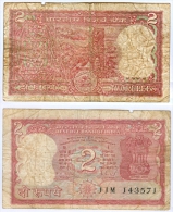 Banknote 2 Indische Rupien Indien India Rupees IR Re Rs Rupie Rupee Geldschein Indian Note Geld - Inde