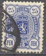 1889-1900 Three-Numbered 25 Penni 12,5x12,5 Mi 31A / Facit 31 / Sc 42 / YT 32A Used / Oblitéré / Gestempelt [lie] - Gebraucht
