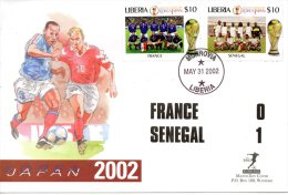 LIBERIA. N°3808 & 3821 Sur Enveloppe 1er Jour (FDC) De 2002. France-Sénégal. - 2002 – Corea Del Sur / Japón