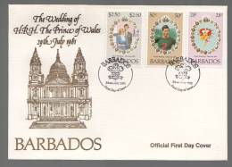 Barbados 1981 FDC Cover ROYAL WEDDING DIANA - Barbades (1966-...)