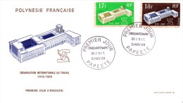 Enveloppe 1er Jour   POLYNESIE   Organisation  Internationale   Du   Travail   1969 - ILO