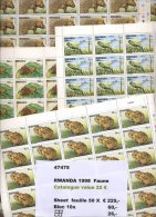 1998   RWANDA Feuille  FAUNE Snail Frog Grenouille  ** Cotées 22E =  1100 E - Neufs
