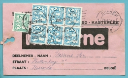 Kaartje BALLONWEDSTRIJD (Carte De Concours De Ballons) , Getaxeerd (taxe) Met TX 67+68 Met Stempel KASTERLEE - Covers & Documents