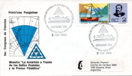 ARGENTINE. Enveloppe Commémorative De 1980. Ushuaia/Bateau. - Barcos Polares Y Rompehielos