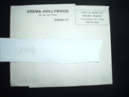 BJ VITRY SUR SEINE PPAL (94 VAL DE MARNE) PORT PAYE IMPRIME KREMA HOLLYWOOD BONBON CONFISERIE - Postal Rates