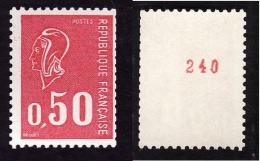 Roulette - YT 1664b - Bequet  0.50 - Avec N° Rouge - Sans Bande De Phosphore - Cote 27e - Coil Stamps
