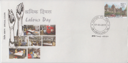 India   2013  Labour Day   Special Cover  #  49957 - Brieven En Documenten