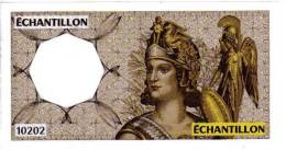 BILLET FRANCE - ECHANTILLON - 10202 - ATHENA - FILIGRANE - MODELE 200 FRANCS MONTESQUIEU - TEST DISTRIBUTEUR BANCAIRE - Fiktive & Specimen