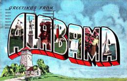 Alabama Greetings From Large Letter Linen - Other & Unclassified