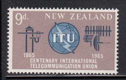 New Zealand MNH Scott #370 9p ITU Centenary - Ongebruikt