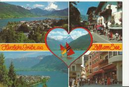 AUSTRIA - POSTCARD  ZELL AM SEE - 5 VIEWS - ADDR TO SWITZERLAND W 1 ST OF 5 S POSTMARK ZELL AM SEE + FLAME REPOS751  MON - Zell Am See