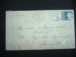 LETTRE POUR FRANCE TP 2 1/2 D OBL.MEC. NO 29 00 SYDNEY + CACHET PAQUEBOT FRANCAIS N°3 - Briefe U. Dokumente